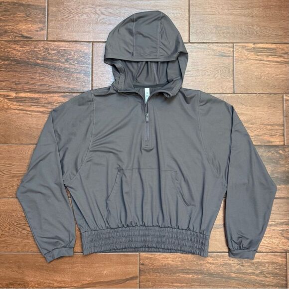 Rae Mode Taupe Crop Hoodie Pull Over Shirt Size Large - Picture 1 of 5